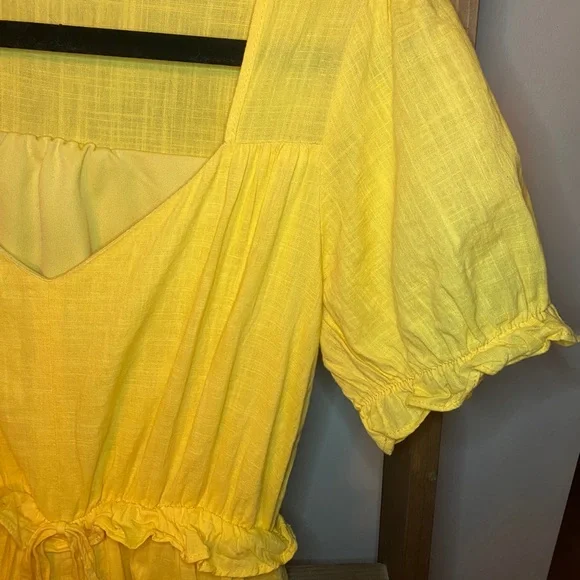 Yellow Ruffle Summer Dress - Picture 4 of 4